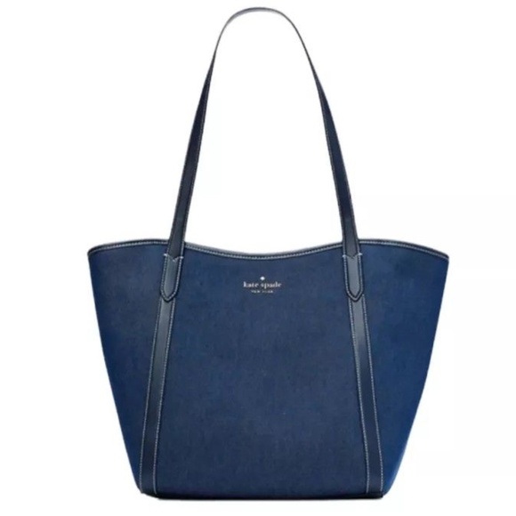 Kate spade denim fabric tote bag - Picture 3 of 6